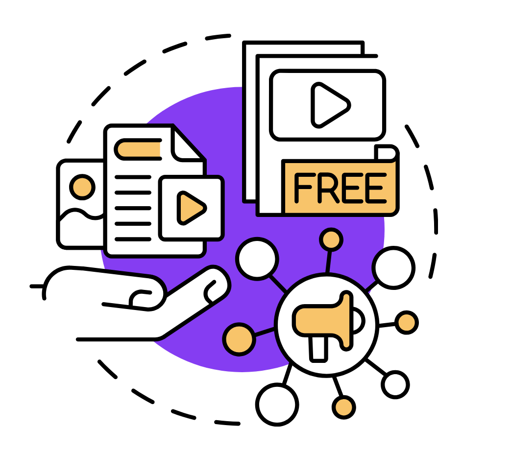 Icongraphy presenting free resources